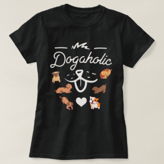 Camiseta T-Shirt dogholic| Amantes de cães T-shirt roxa