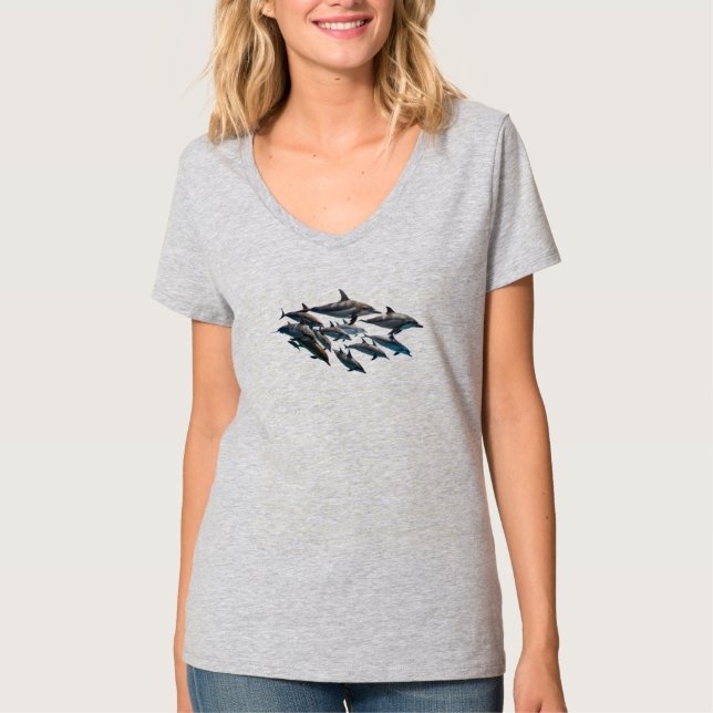 Camiseta T-Shirt Dolphin V-Neck de Botlenose (Frente)