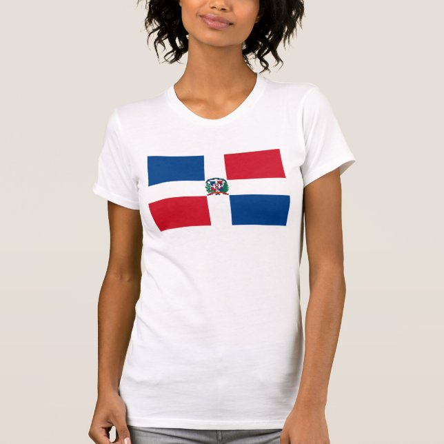 Camiseta T-shirt dominiquense da bandeira (Frente)