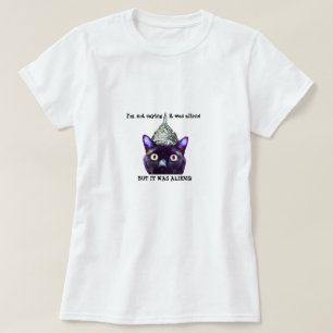 Camiseta T-shirt dos aliens do gato preto