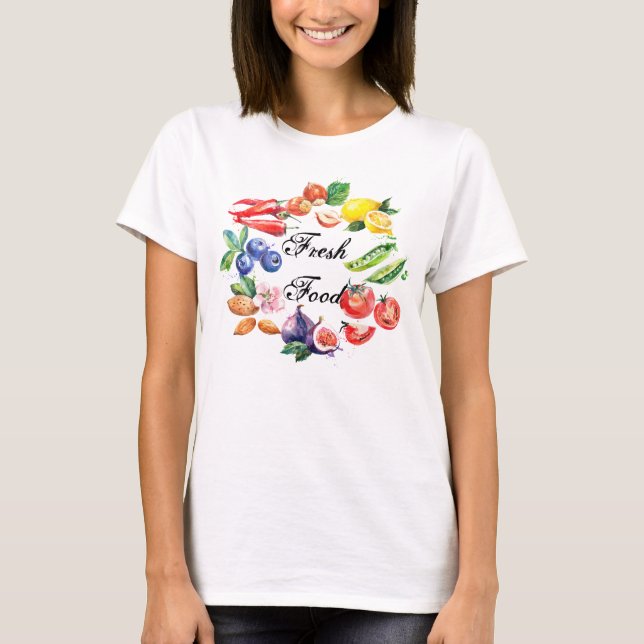 Camiseta T-shirt dos alimentos frescos - mulheres (Frente)
