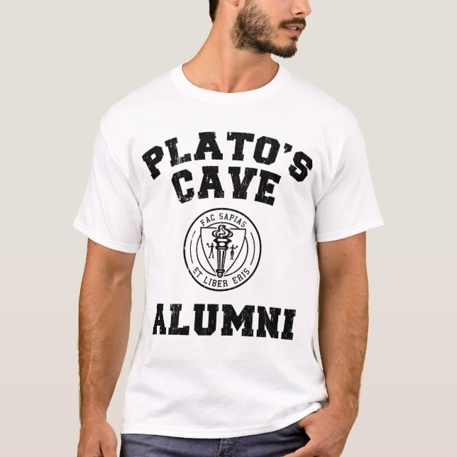 Camiseta T-shirt dos alunos da caverna de Plato (Frente)