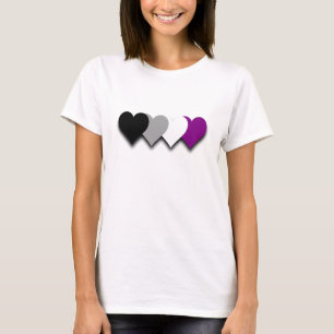 Camiseta T-shirt dos corações do orgulho do Asexuality