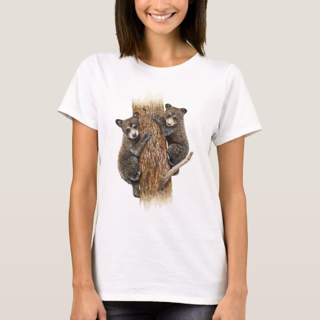 Camiseta T-shirt dos Cubos de Urso Negro (Frente)