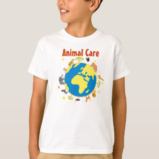 Camiseta T-shirt dos cuidados animais - miúdo
