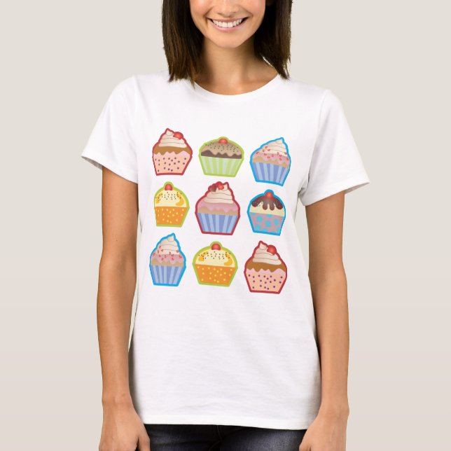 Camiseta T-shirt dos cupcakes de Lotsa (Frente)