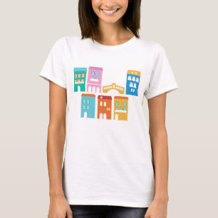 Camiseta T-shirt dos desenhistas com casas de italia