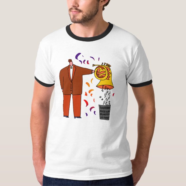Camiseta T-shirt dos desenhos animados da trompa francesa (Frente)