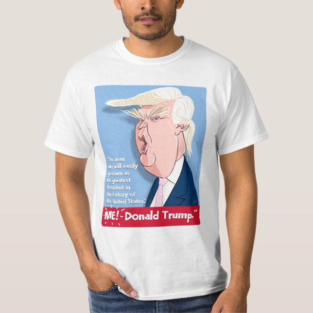 Camiseta T-shirt dos desenhos animados de Donald Trump: O (Frente)