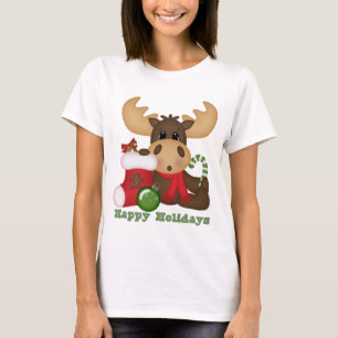 Camiseta T-shirt dos desenhos animados do feriado dos alces