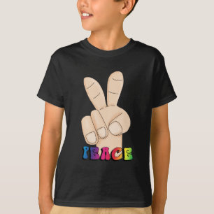 Camiseta T-shirt dos desenhos animados do sinal de paz dos