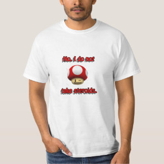 Camiseta T-shirt dos esteróides do cogumelo de Mario