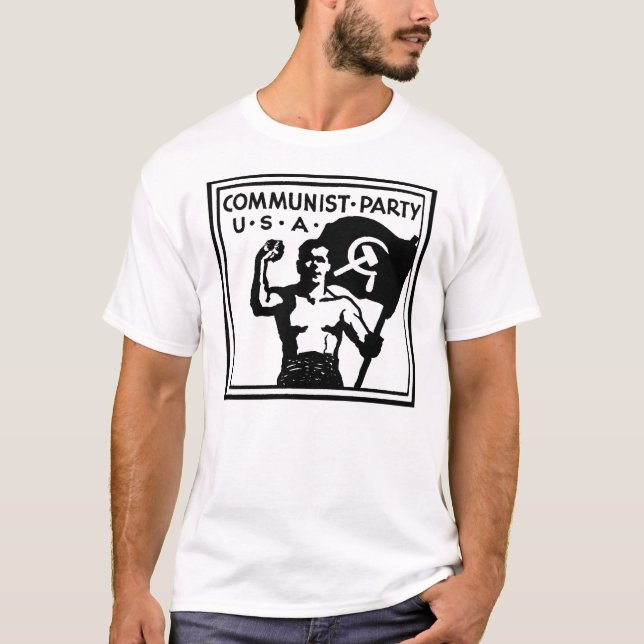 Camiseta T-shirt dos EUA do partido comunista (Frente)