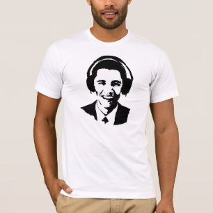 Camiseta T-shirt dos fones de ouvido de Barack Obama