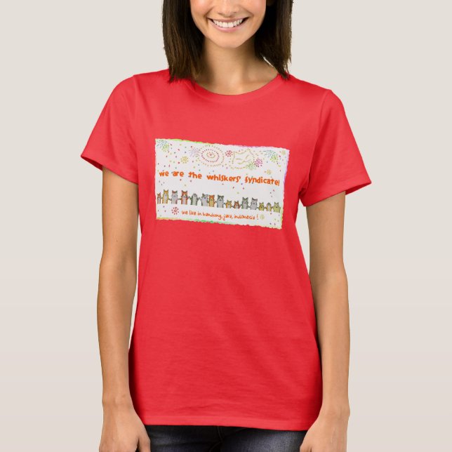 Camiseta t-shirt dos gatos dos fogos-de-artifício das (Frente)