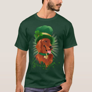 Camiseta T-shirt dos homens com caráter do setter irlandês