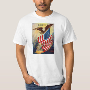 Camiseta T-shirt dos homens com Eagle que defende a