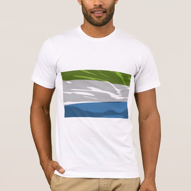 Camiseta T-shirt dos homens da bandeira do Sierra Leone (Frente)