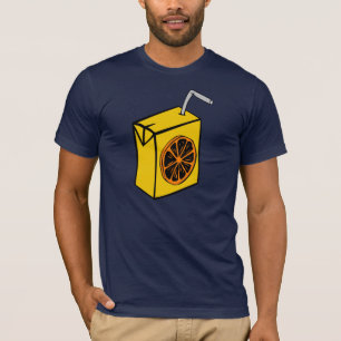 Camiseta T-shirt dos homens da caixa do sumo de laranja