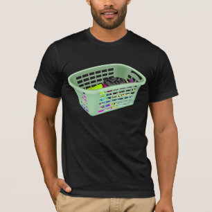 Camiseta T-shirt dos homens da cesta de lavanderia