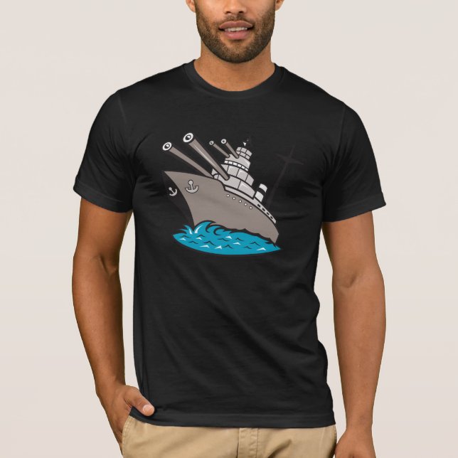 Camiseta T-shirt dos homens da navio de guerra (Frente)