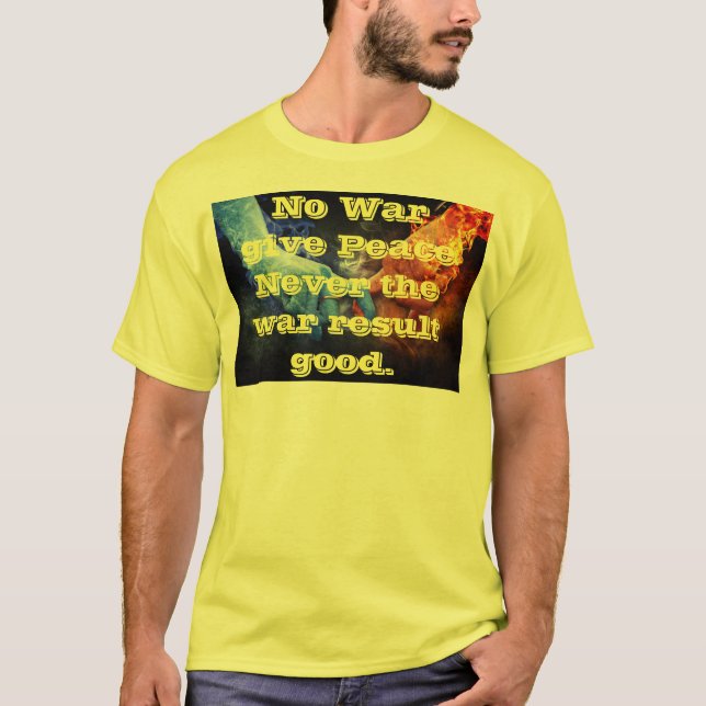 Camiseta T-shirt dos Homens da sem guerra da Paz (Frente)