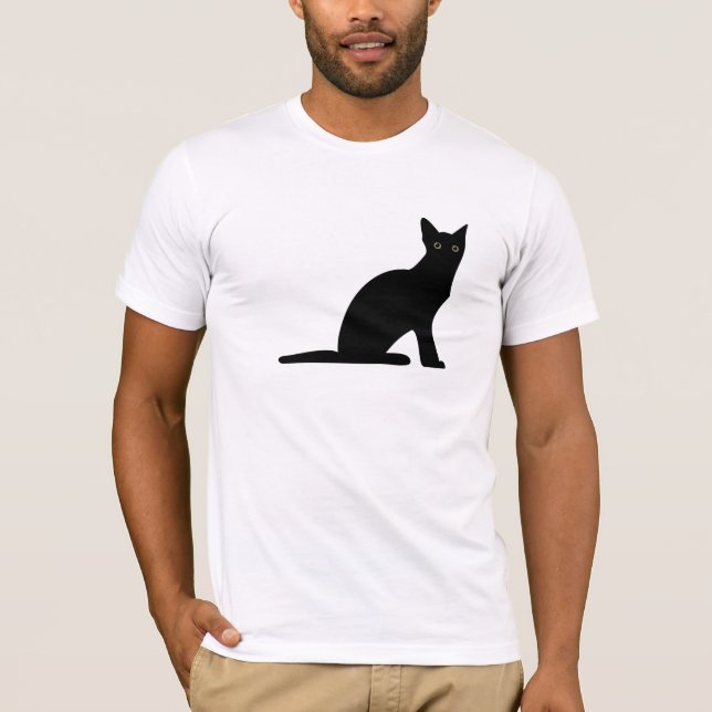 Camiseta T-shirt dos homens da silhueta do gato (Frente)