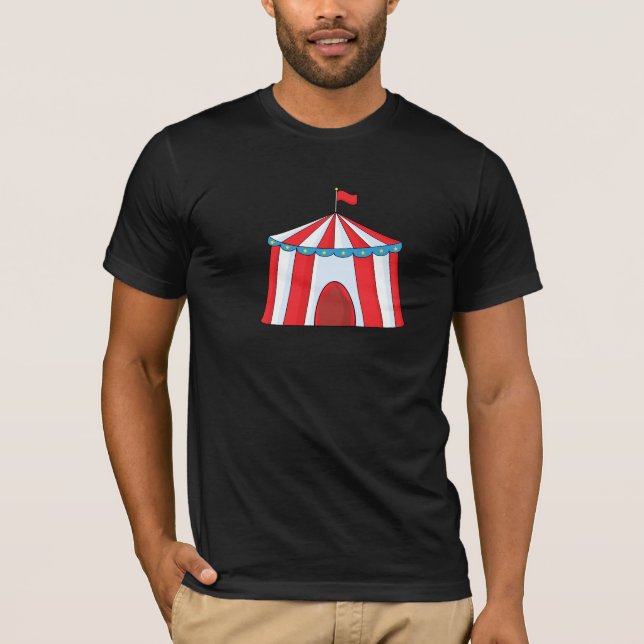 Camiseta T-shirt dos homens da tenda do circus (Frente)
