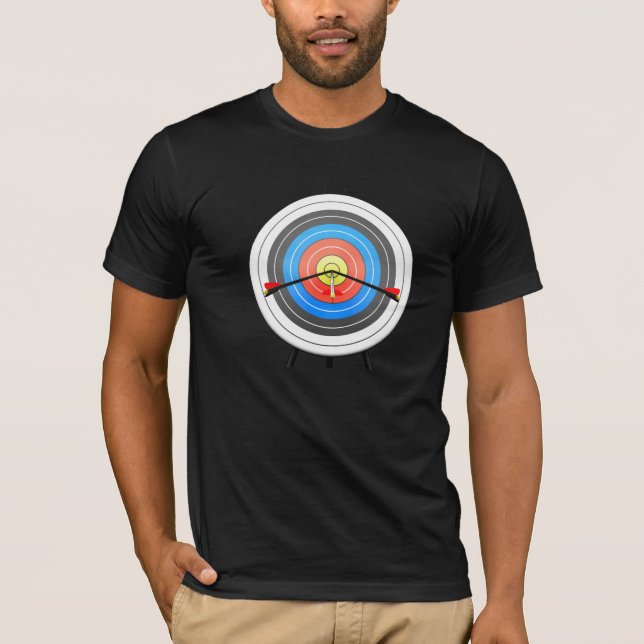 Camiseta T-shirt dos homens do alvo do tiro ao arco (Frente)