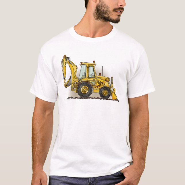 Camiseta T-shirt dos homens do Backhoe (Frente)