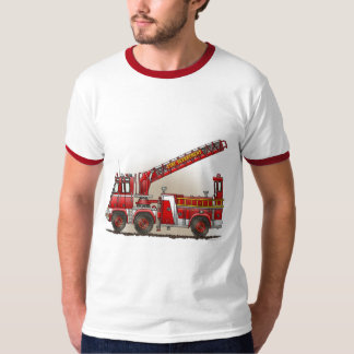 Camiseta T-shirt dos homens do carro de bombeiros de gancho