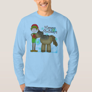 Camiseta T-shirt dos homens do feriado do duende do Natal