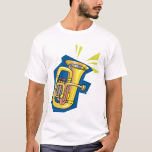 Camiseta T-shirt dos homens do instrumento da tuba