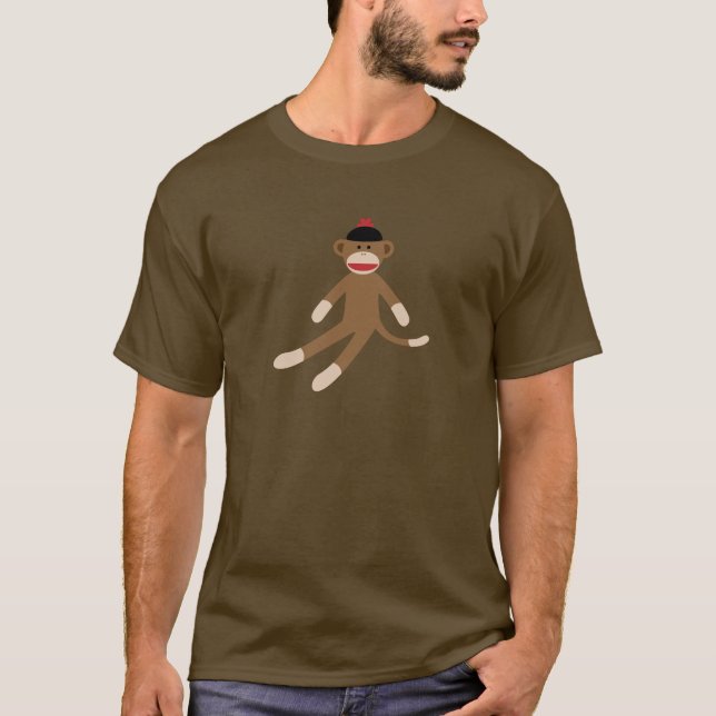 Camiseta t-shirt dos homens do macaco da peúga (Frente)