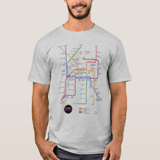 Camiseta T-shirt dos homens do metro do orgulho