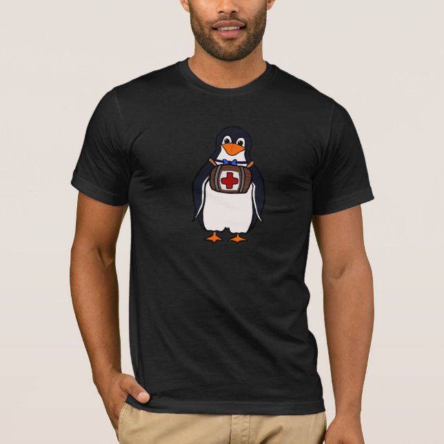 Camiseta T-shirt dos homens do pinguim de St Bernard (Frente)