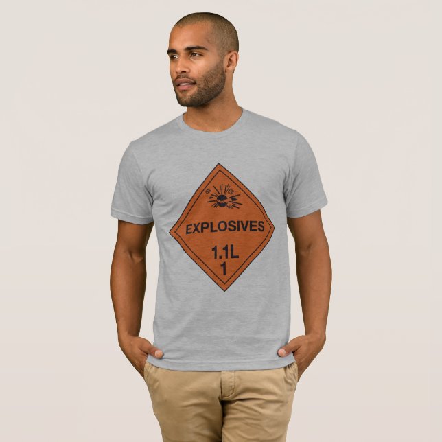 Camiseta T-shirt dos homens do sinal dos explosivos (Frente Completa)