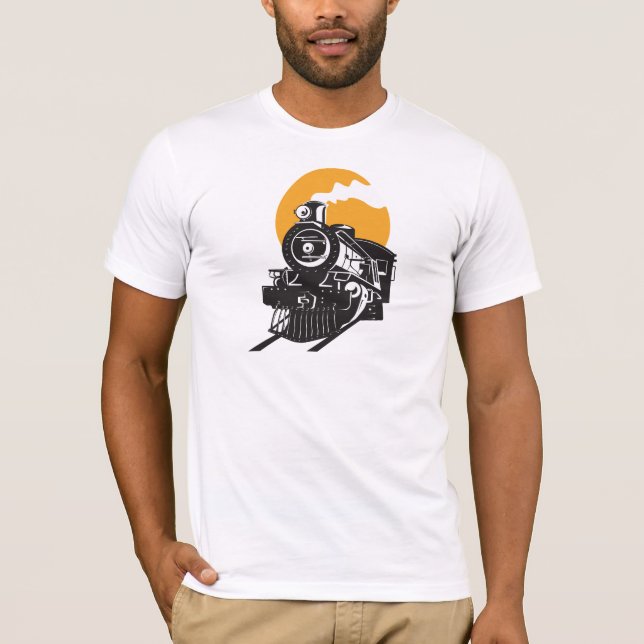 Camiseta T-shirt dos homens do trem do vapor (Frente)