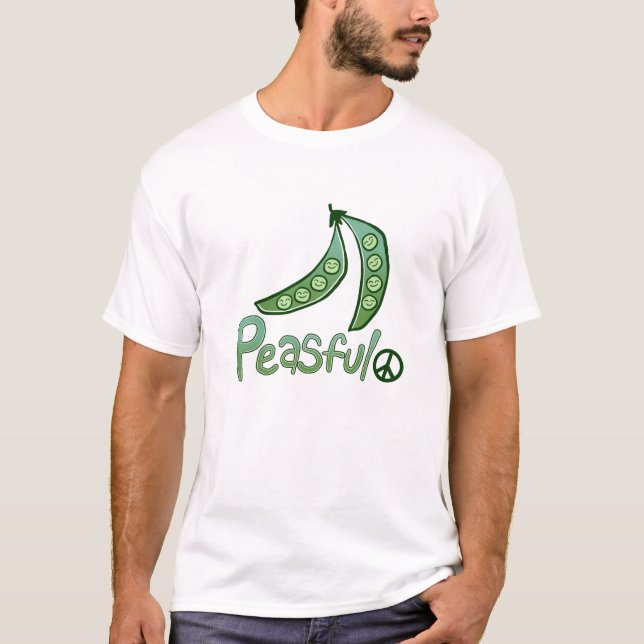 Camiseta T-shirt dos homens do Vegan de Peasful (Frente)