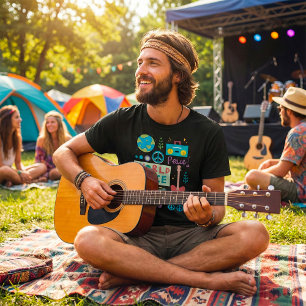 Camiseta T-shirt dos homens dos símbolos de paz do mundo