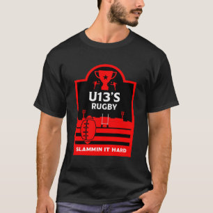 Camiseta T-Shirt dos Jogadores de Rugby Junior do U13