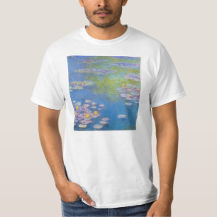 Camiseta T-shirt dos lírios de água amarela de Monet