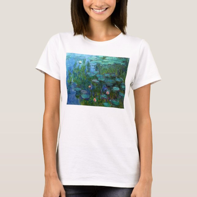 Camiseta T-shirt dos lírios de água de Monet Nympheas (Frente)