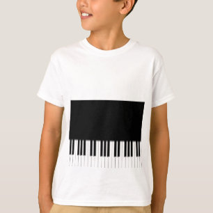 Camiseta T-shirt dos miúdos - branco do preto do teclado d