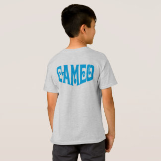 Camiseta T-shirt dos miúdos com logotipo azul do cameo