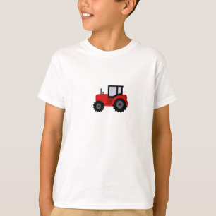 Camiseta T-shirt dos miúdos com trator vermelho