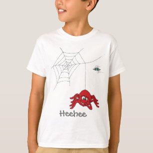 Camiseta T-shirt dos miúdos da aranha vermelha e da mosca