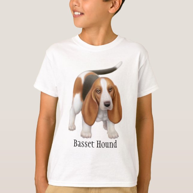 Camiseta T-shirt dos miúdos de Basset Hound (Frente)