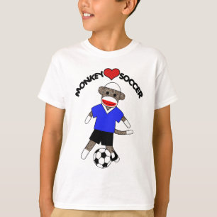 Camiseta T-shirt dos miúdos do macaco da peúga do futebol