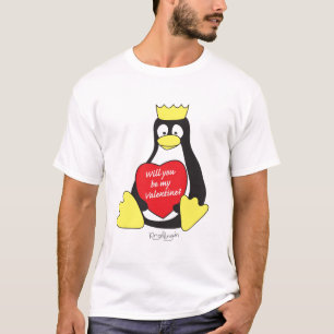 Camiseta t-shirt dos namorados do pinguim de rei